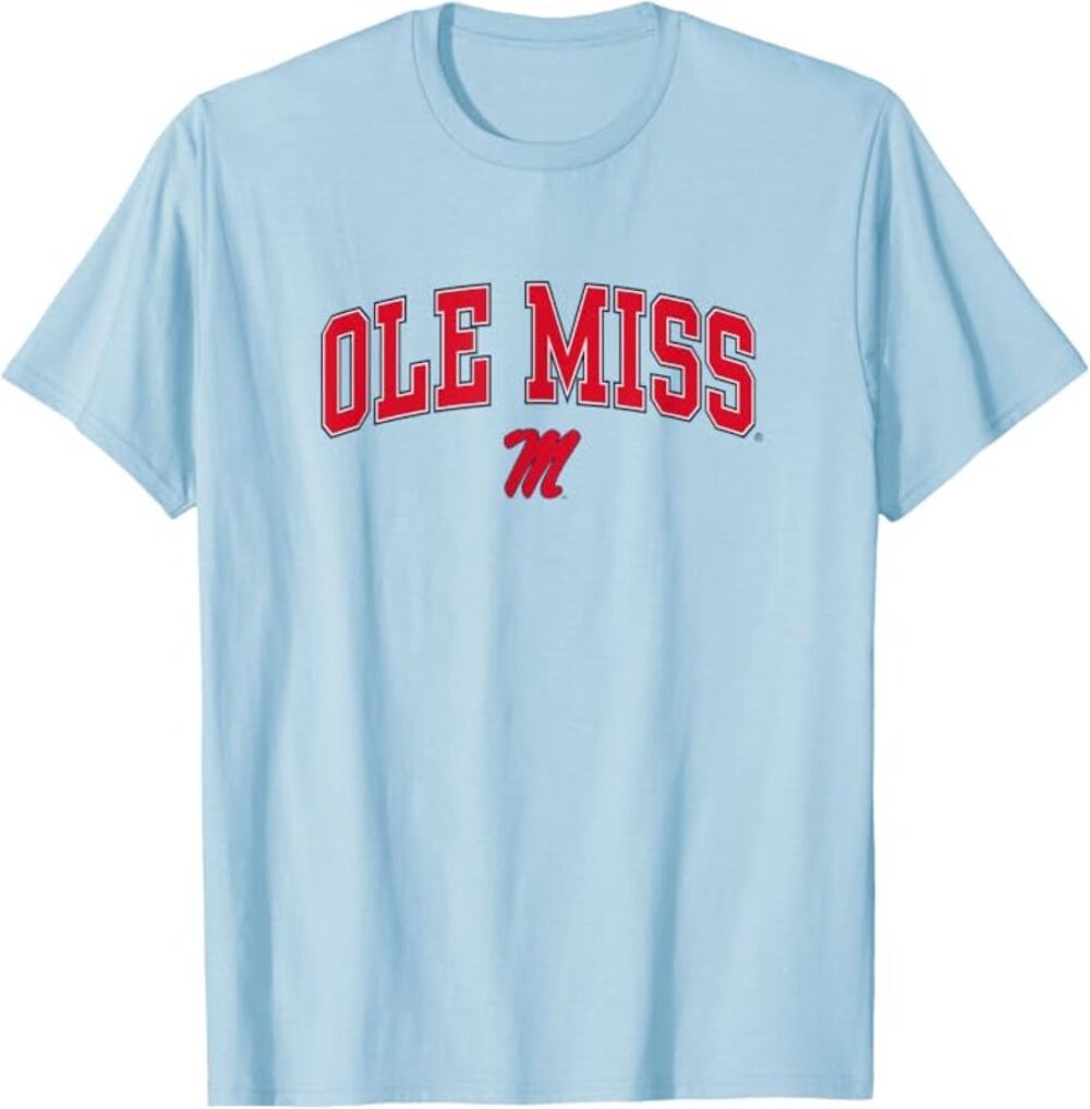 NWT Mississippi Ole Miss Rebels Arch Over Blue T-Shirt Medium